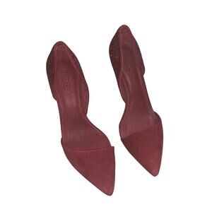 Coach Shoes Red Wine Hollis Suede Glitter Women's Pump Size 9.5